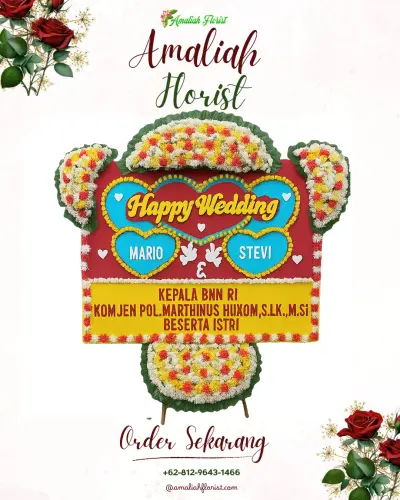 Karangan Papan Bunga Pernikahan di Mulyoharjo